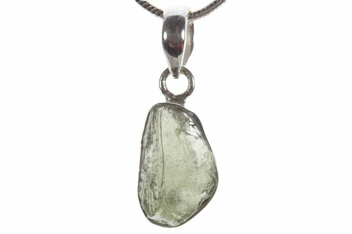 Green Moldavite Tektite Pendant ( g) - Czech Republic #353947